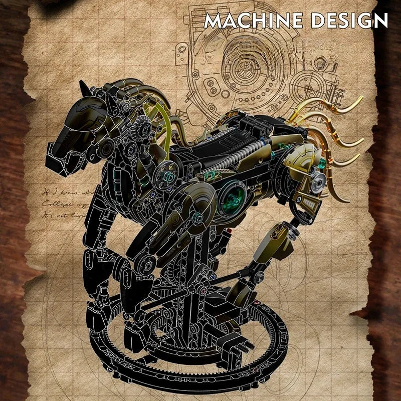 Cyber-Steed Mechanical Horse - 1055PCS MOC Building Block Set