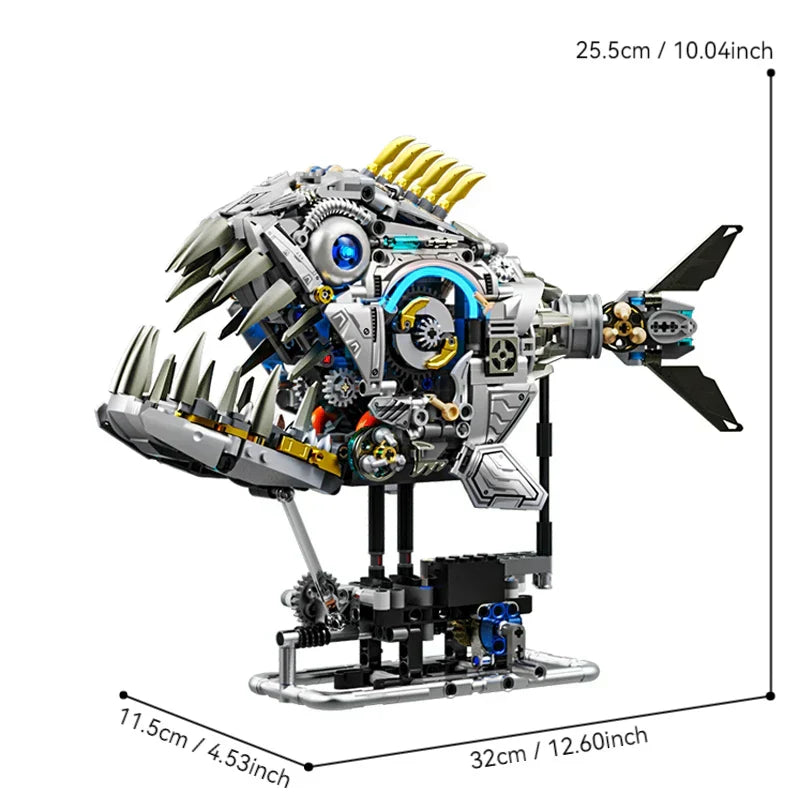 Mechanical Piranha - 1085Pcs Motorized MOC Building Set