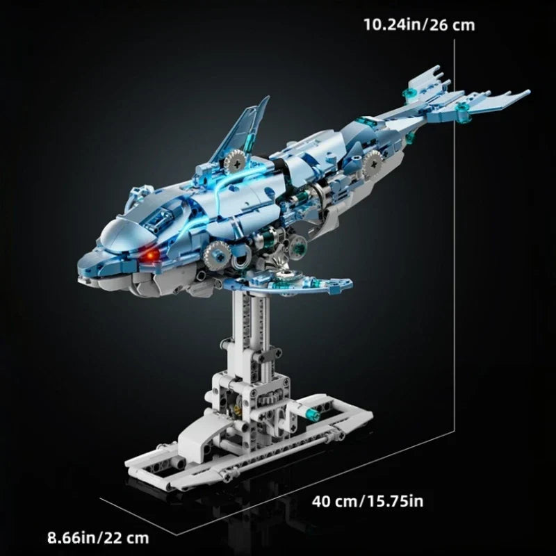 Mechanical Dolphin - 888Pcs Motorized MOC Building Set