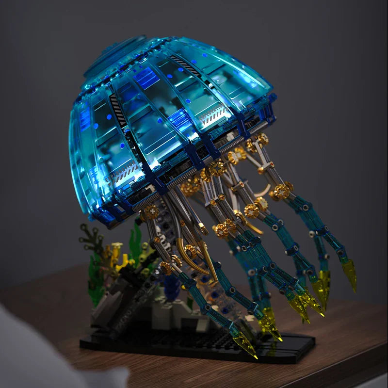 Mechanical Blue Jellyfish - Technical Biomimetic Building Block Set