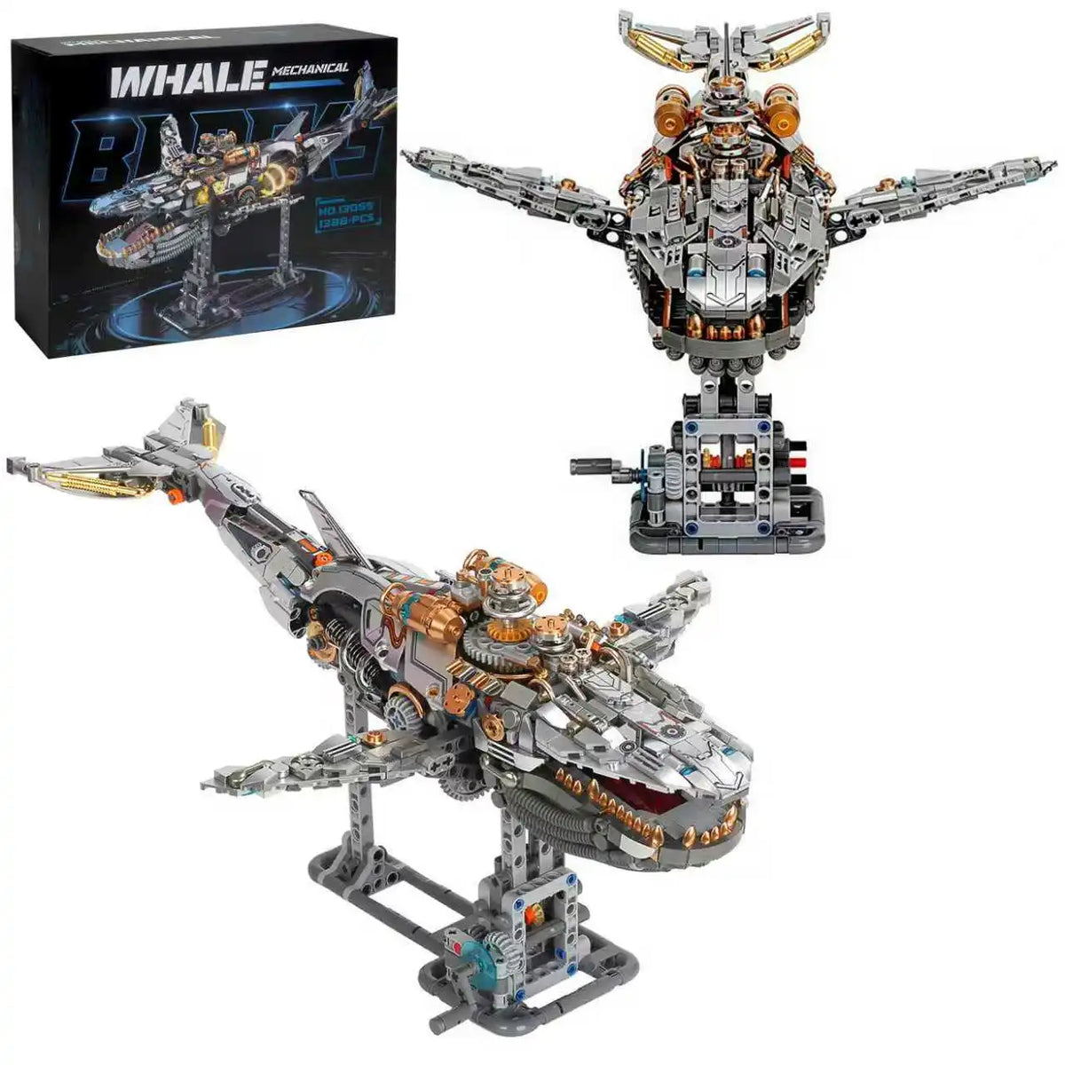 Mechanical Whale - 1388Pcs Bionic Motion MOC Building Set