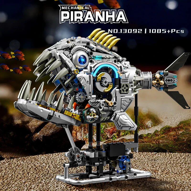 Mechanical Piranha - 1085Pcs Motorized MOC Building Set