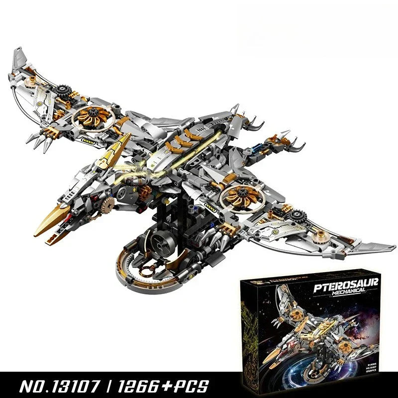 Mechanical Pterosaur MOC - Light-Up Dinosaur Building Set