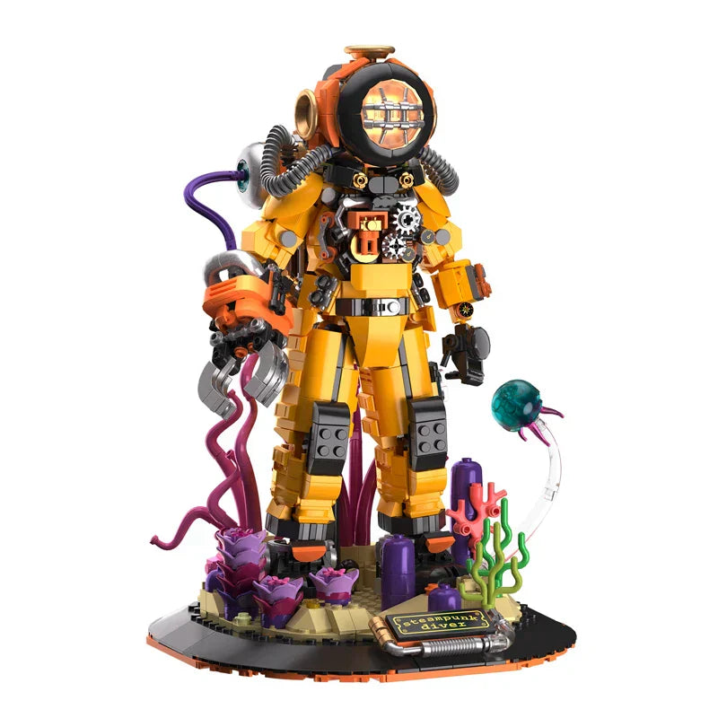 Steampunk Deep Sea Diver - 1287-Piece Building Block Model