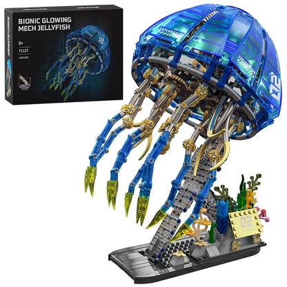 Mechanical Blue Jellyfish - Technical Biomimetic Building Block Set