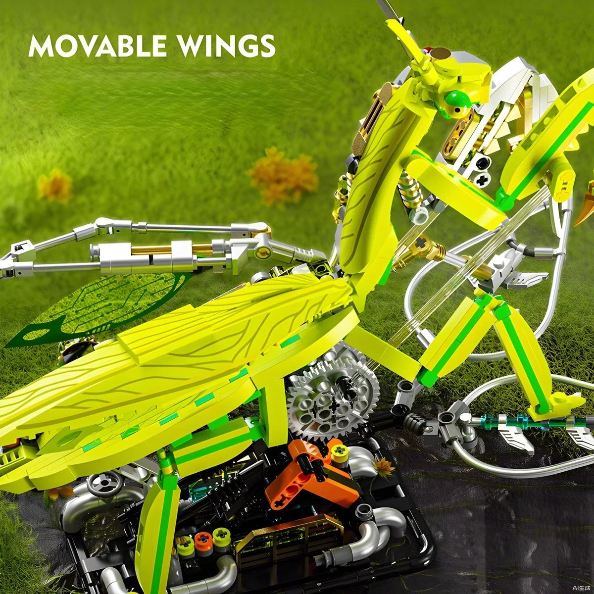 CyberMantis Mechanical Building Block Model - 999 Piece STEM Toy