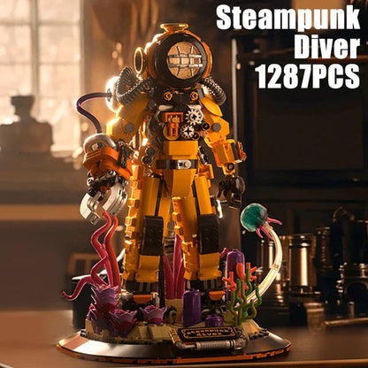 Steampunk Deep Sea Diver - 1287-Piece Building Block Model