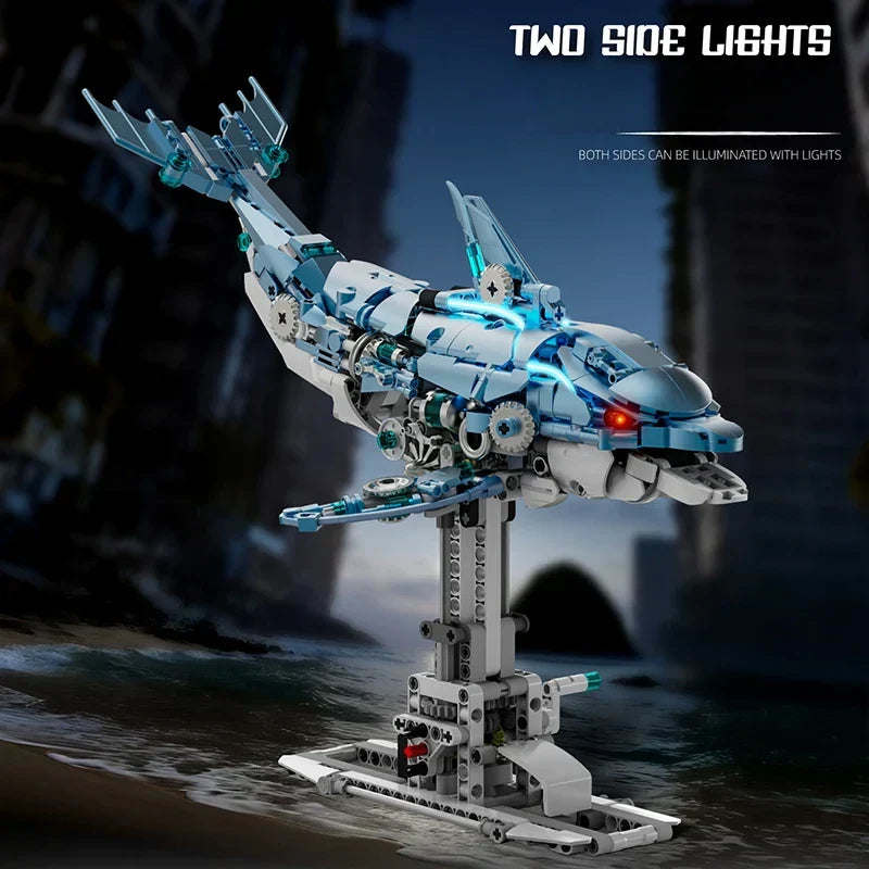 Mechanical Dolphin - 888Pcs Motorized MOC Building Set