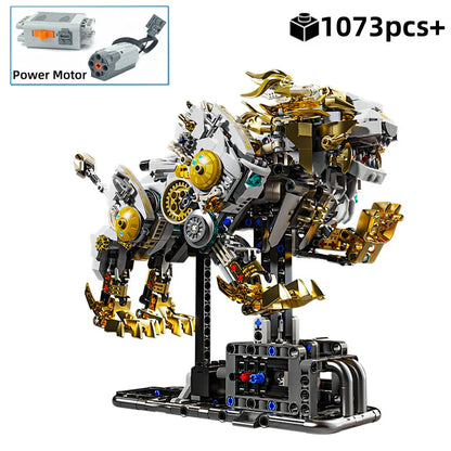 Motorized Lion - Kinetic Mechanical Building Set