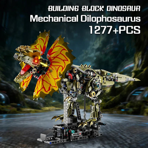 Jurassic Mechanical T-Rex & Dilophosaurus Building Block Set