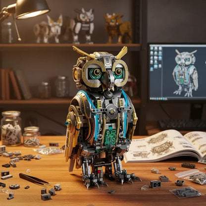Motorized Owl - 1296Pcs Kinetic Steampunk Building Set