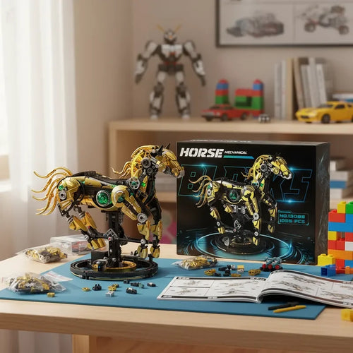 Cyber-Steed Mechanical Horse - 1055PCS MOC Building Block Set