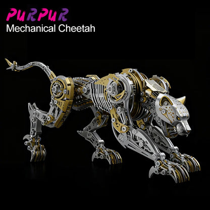 Steampunk Cheetah DIY Mechanical 3D Metal Puzzle Kit