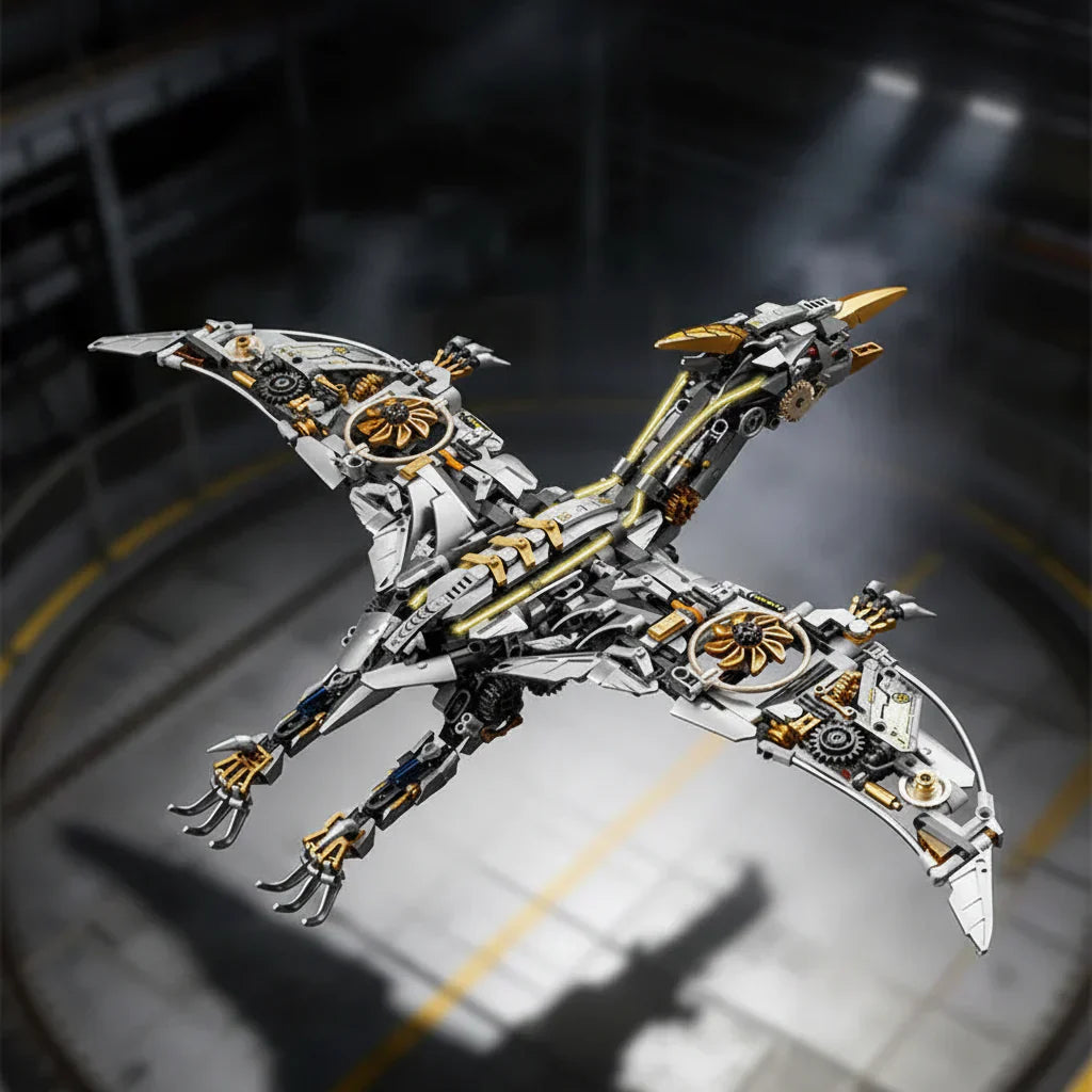 Mechanical Pterosaur MOC - Light-Up Dinosaur Building Set