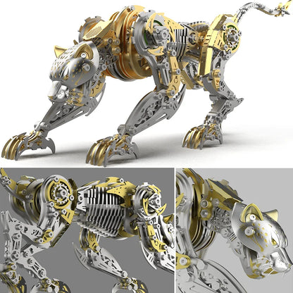 Steampunk Cheetah DIY Mechanical 3D Metal Puzzle Kit