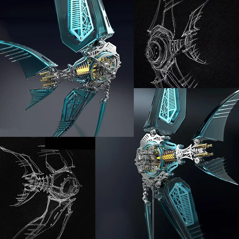 Steampunk Mechanical Angel Fish - 3D Metal Model Kit