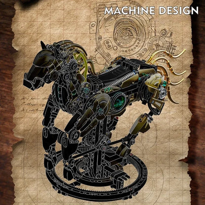 Cyber-Steed Mechanical Horse - 1055PCS MOC Building Block Set
