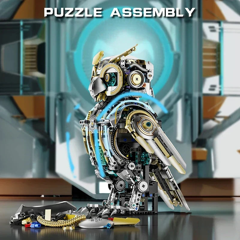 Motorized Owl - 1296Pcs Kinetic Steampunk Building Set