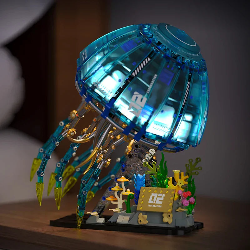Mechanical Blue Jellyfish - Technical Biomimetic Building Block Set