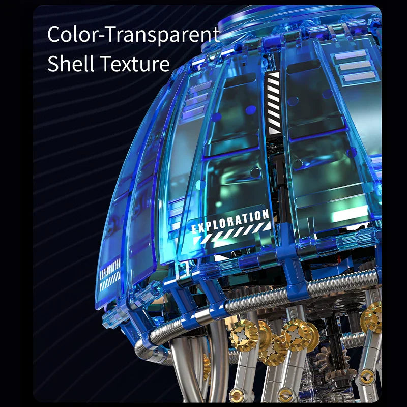 Mechanical Blue Jellyfish - Technical Biomimetic Building Block Set