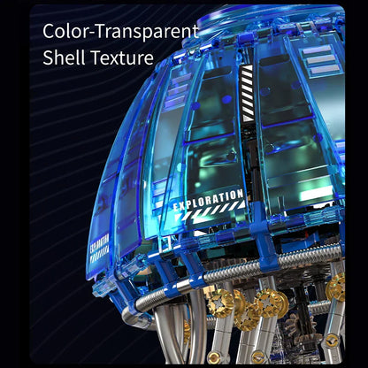 Mechanical Blue Jellyfish - Technical Biomimetic Building Block Set