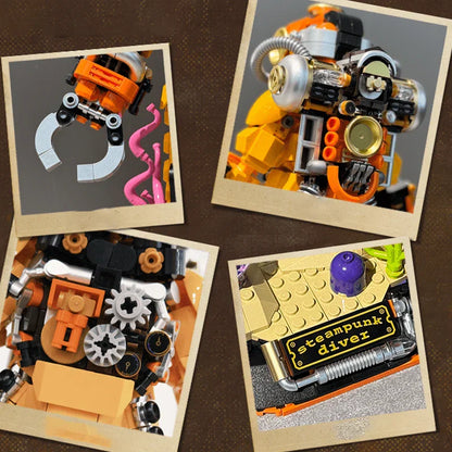 Steampunk Deep Sea Diver - 1287-Piece Building Block Model