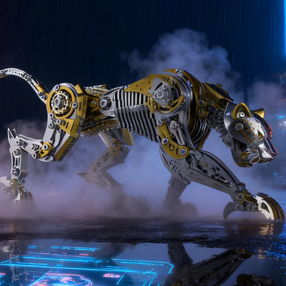 Steampunk Cheetah DIY Mechanical 3D Metal Puzzle Kit