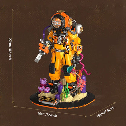 Steampunk Deep Sea Diver - 1287-Piece Building Block Model
