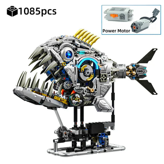 Mechanical Piranha - 1085Pcs Motorized MOC Building Set