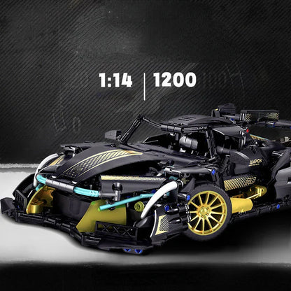 V12 Concept Supercar - 1200pc RC Racing Car Building Block Set