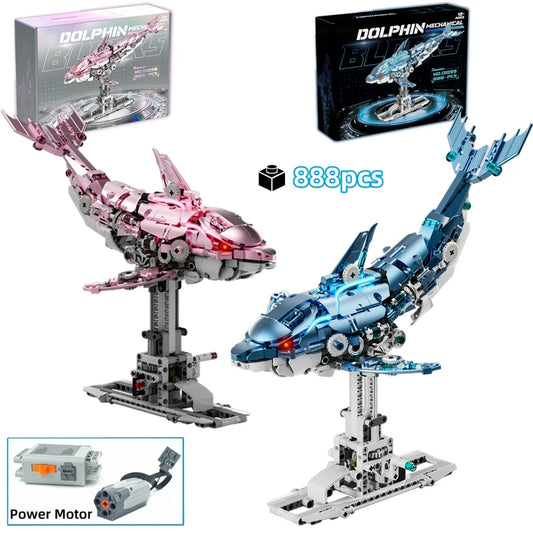 Mechanical Dolphin - 888Pcs Motorized MOC Building Set