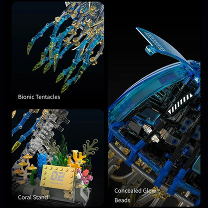 Mechanical Blue Jellyfish - Technical Biomimetic Building Block Set